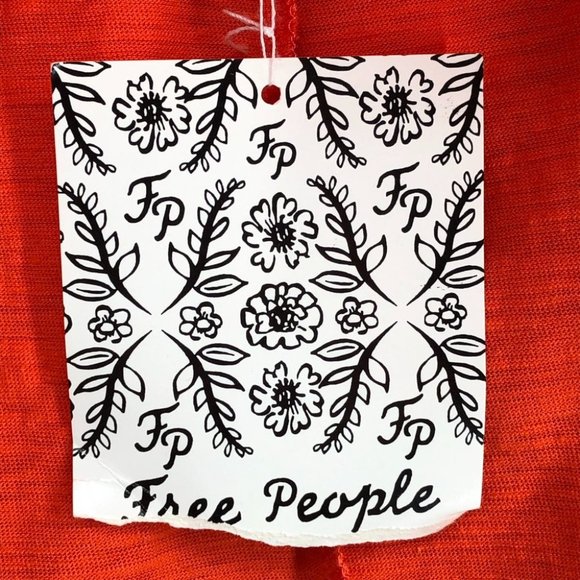 NWT Free People Coral/Orange Turn It Up Striped High-Low Tank Top XS - Picture 12 of 16